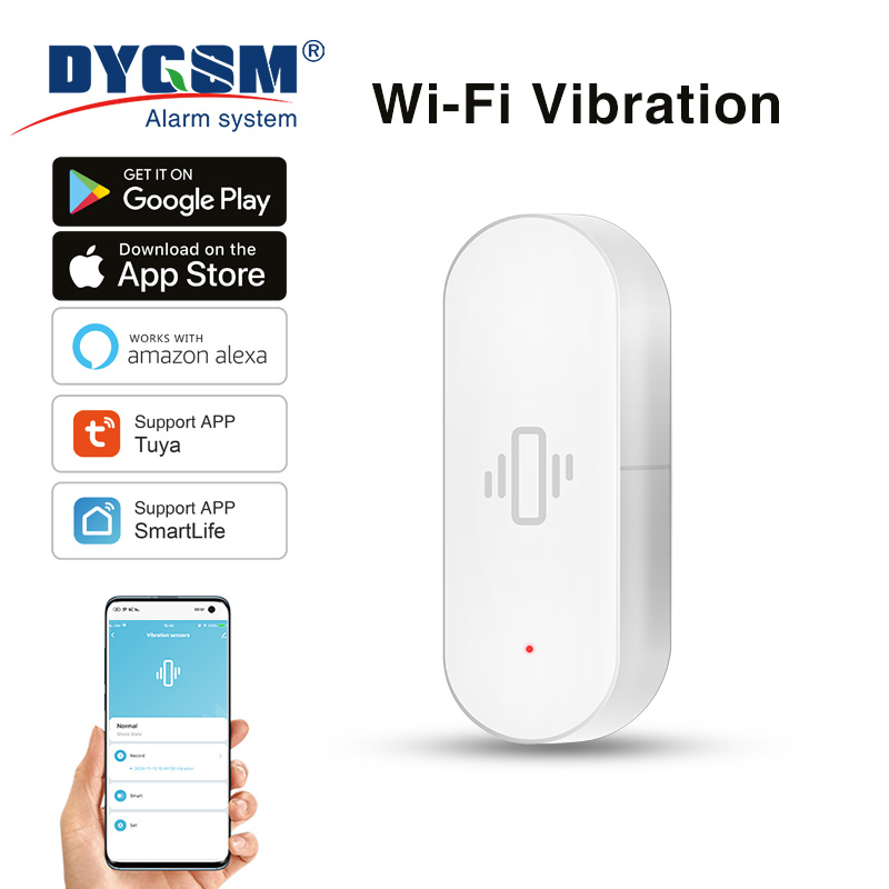 Smart Home Living - Tuya WiFi-Vibrationssensor, empfindliche Erkennung, intelligente Warnungen,