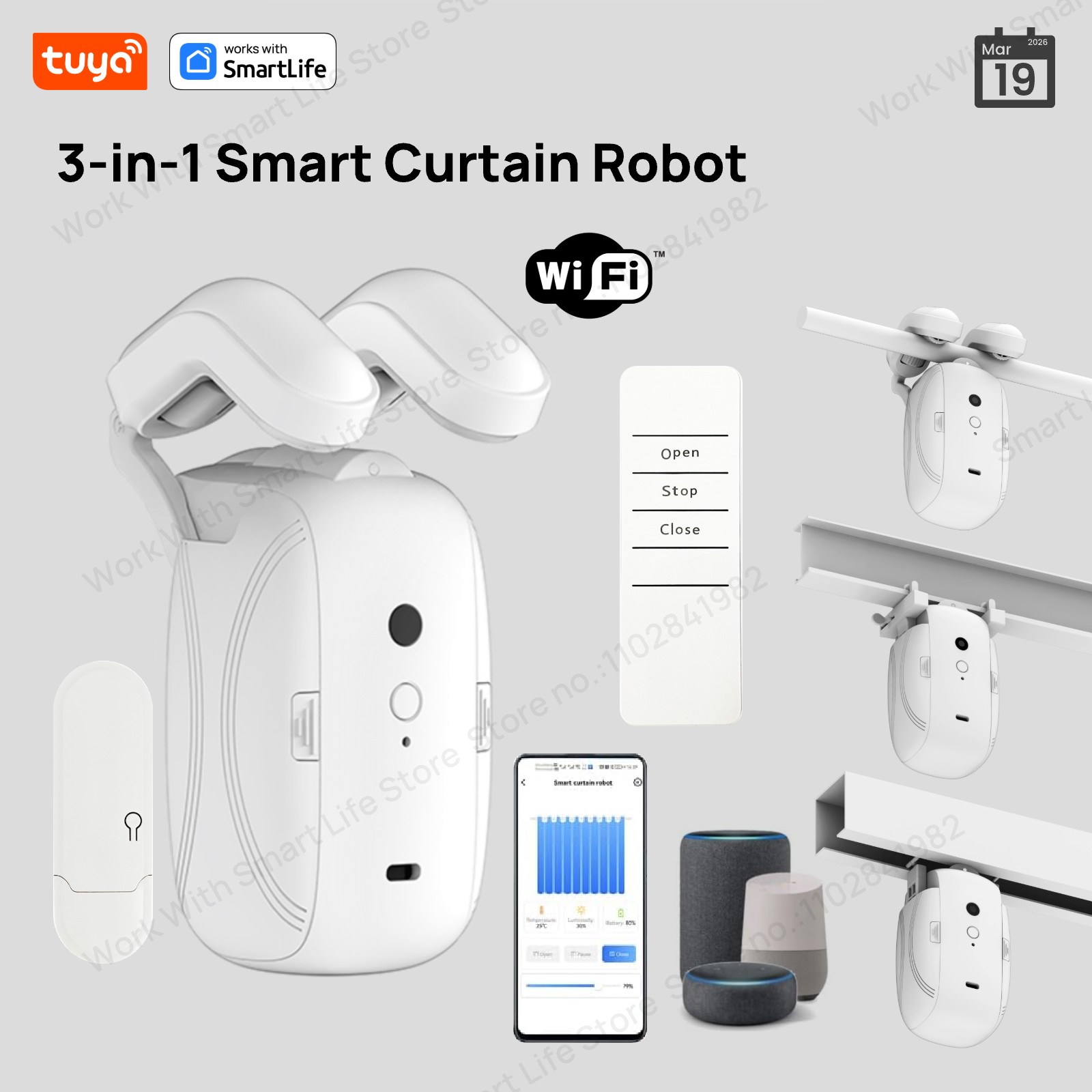 Smart Home Vimar - 1/2 Stück Tuya Smart WiFi Vorhangroboter