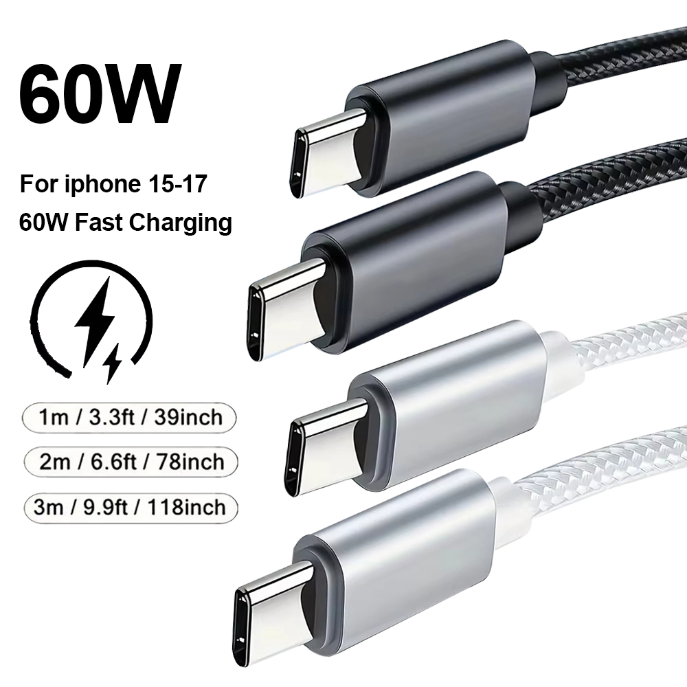 Smart Home Samsung - 60W Geflochtenes USB-C-Kabel 1M 2M 3M