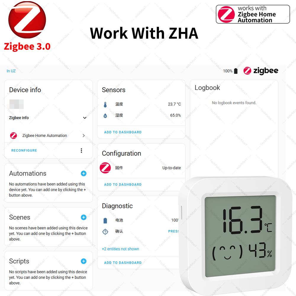 Smart Home Yandex - Zigbee 3.0 Sensor Temperatur- und Feuchtigkeitssensor.
