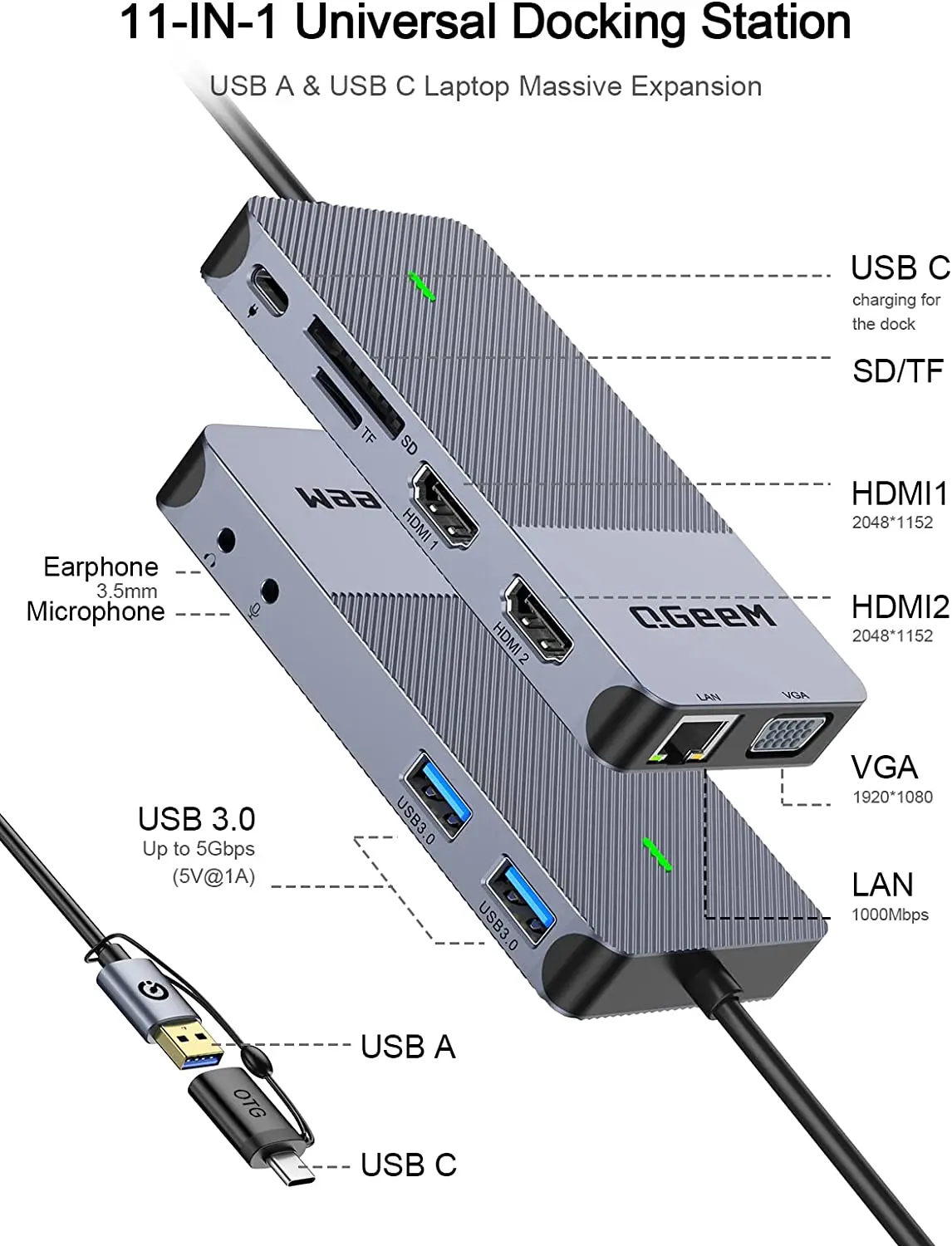 QGeeM USB 3.0 Dockingstation,  – Smart Home Hub 2 Bewertung und Preis